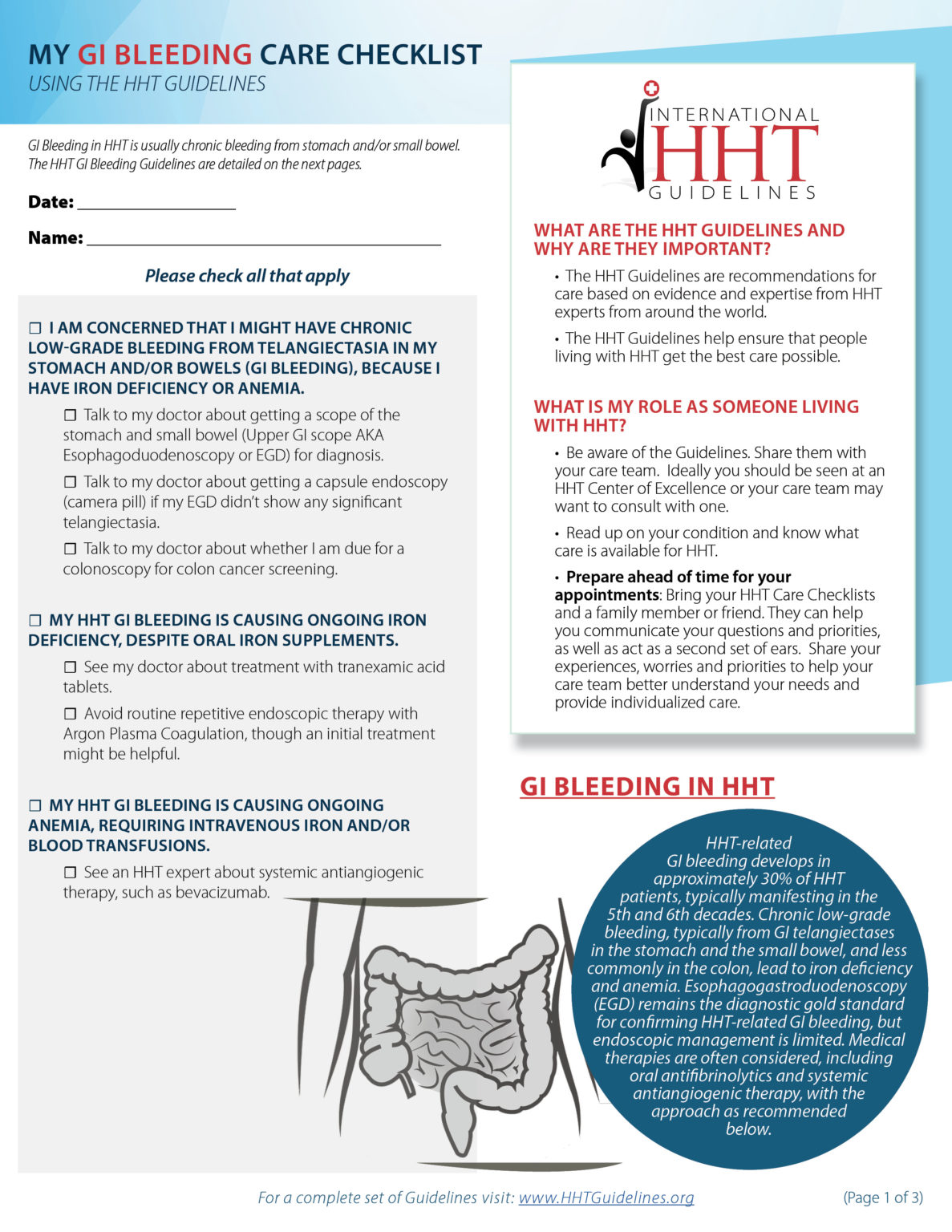 My HHT GI Bleeding Care Checklist - CureHHT